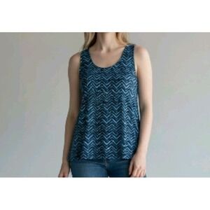 Chicos Travelers slinky Boxy Tank Top Womens Size Large 2 Geometric Sleeveless